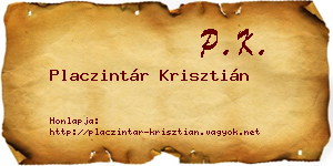 Placzintár Krisztián névjegykártya